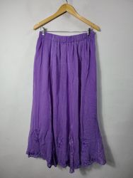 Purple Embroidered Maxi Skirt