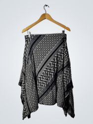 Jupe asymétrique noire et blanche à motif COIN 190..
