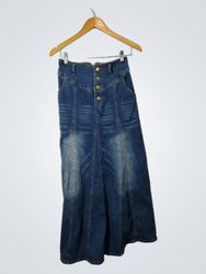 Blue denim maxi skirt