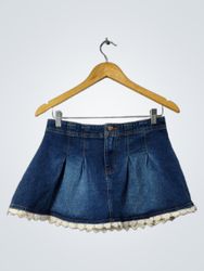 CELEBRITY PINK デニムスカート レーストリム付き