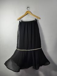 BLAIR Women's Black Maxi Skirt with Pearl Detail