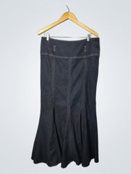 Jupe maxi en denim délavé foncé