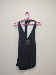 Top Halter Negro Soulmates con Adorno