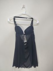 Babydoll con Bordado de Encaje Negro