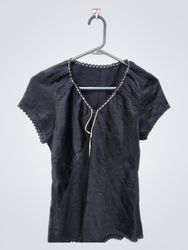 Black top with lace trim
