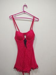 HOTKISS INTIMATES Pink Lace Corset Babydoll Linger..