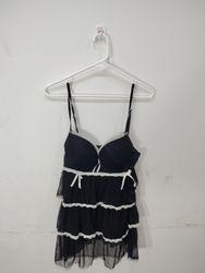 Natori Intimates Schwarzes Babydoll mit Spitze