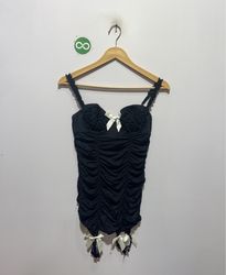 Sexy little things... Black Ruched Corset with Gar..
