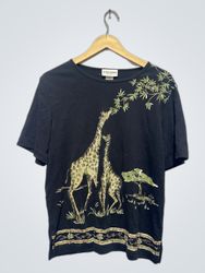 T-shirt noir à motif girafe petite Alfred Dunner