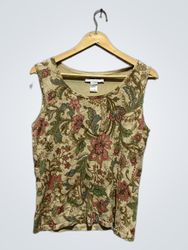 Camiseta Sem Mangas com Estampa Floral da Coleção ..
