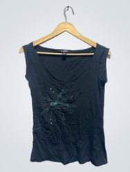 Le Chateau Sleeveless Black Embellished Top
