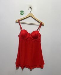 Spurs Beauty Red Lace Babydoll Lingerie