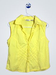 Camisa sin mangas amarilla de botones Queen's Gate