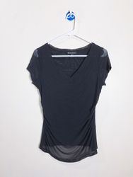 INC International Concepts シアーメッシュ Vネックトップ