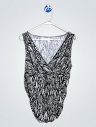 Max Studio Top Sin Mangas de Cuello en V con Estam..