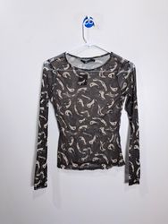 BStreet Women's Long Sleeve Mesh Top