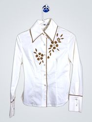 Peacebird Women’s Wear Blusa Bianca con Rifiniture..