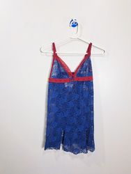 Queen Rose Blue Lace Chemise