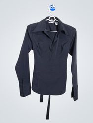 Candela Rose Black Long Sleeve Button Up Shirt wit..