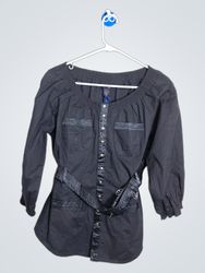 Guess Top Ombro Caído com Cinto Preto