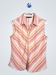 Camisa sin mangas a rayas abotonada Ninety
