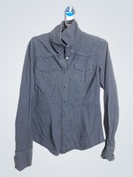 「Levi's ブラックコットンロングスリーブボタンアップシャツ」