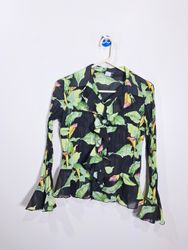 ubu i'll be me Floral Print Ruffle Blouse