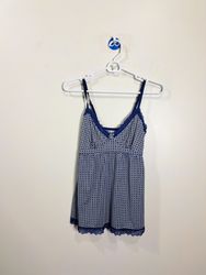 La Senza Blue Geometric Print Lace Trim Cami