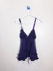 Purple Ruffled Babydoll Lingerie
