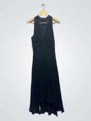 Donna Morgan Black Beaded Halter Neck Dress