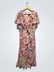 Floral Print Ruffle Maxi Dress