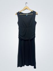 b-slim Black Sleeveless Ruched Dress