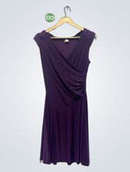 IDAO Purple Embellished Ruched Dress