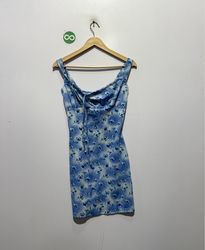 STATUS Blue Floral Print Mini Dress
