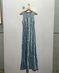 Light Blue Floral Patterned Maxi Dress
