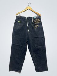 GMBRG Black Washed Denim Jeans with Spider Graphic