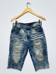 GS-115 DENIM Shorts de Jeans Azul Desgastado