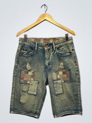 SHORTS DE JEANS NOVA MODA Com Estampa Desgastada