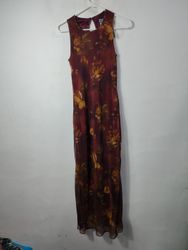 Vestido Maxi Floral Sem Mangas Feminino