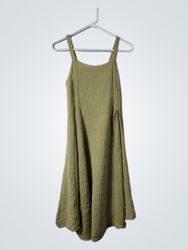 Vestido Midi Texturizado Verde