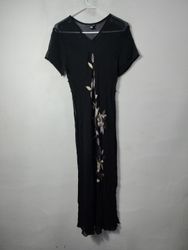 American Angel Black Floral Sheer Maxi Dress