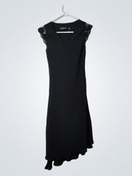 FREE JOY Black Lace Trim V-Neck Dress
