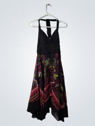 Sangria Halter Neck Floral Print Dress