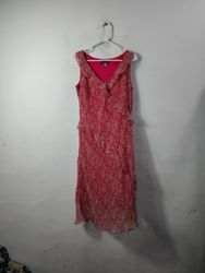MEGHAN MATTHEWS Red Floral Print Sleeveless Dress ..
