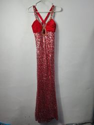 Cinderella Red Sequin Embellished Gown