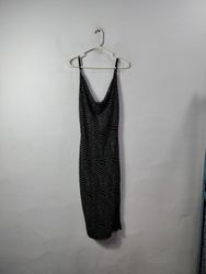 Olive Tree Black Patterned Slip Dress