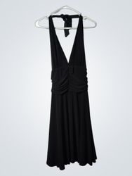 White House Black Market Halter Neck Ruched Midi D..