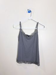 The Limited Grey Lace Trim Cami Tank Top