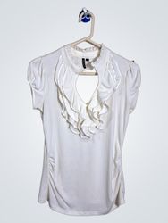 Blouse Henriette blanche à volants