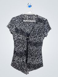 Brittany Ellis Black & White Patterned Blouse
